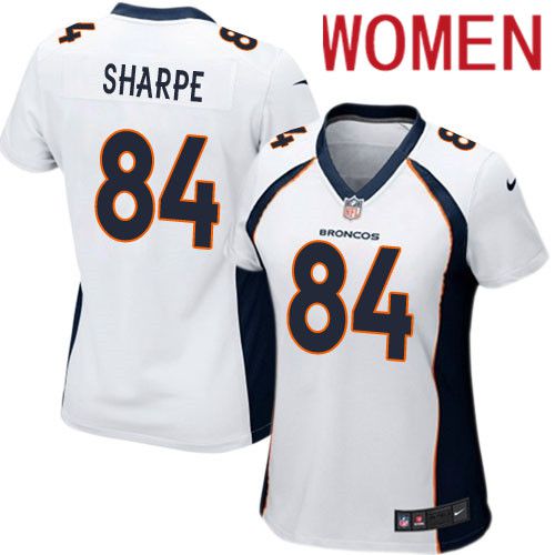 Women Denver Broncos #84 Shannon Sharpe White Nike Game NFL Jersey